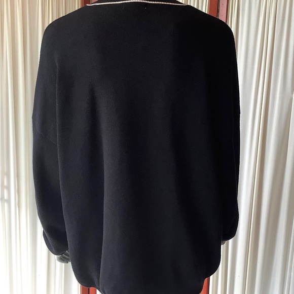 Max Studio Women’s Black Cardigan Button Down Oversized Size Medium - Picture 4 of 7